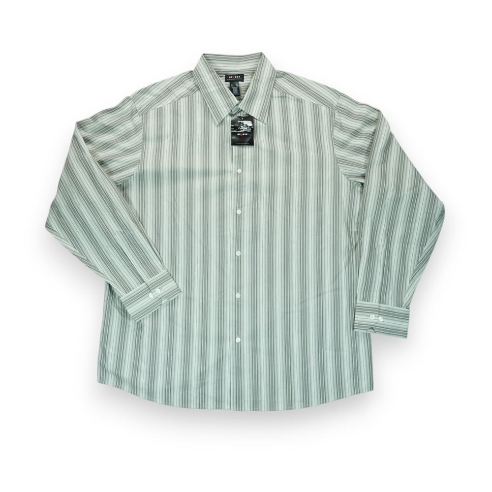 NWT Axcess Shirt Men XXL Striped Cotton Button Up Long Sleeve‎ Woven Collection